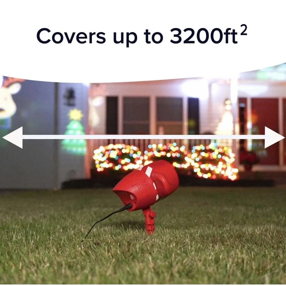 Star Shower Slide Show Christmas LED Projector‎ w/ Remote 6 Different Slides